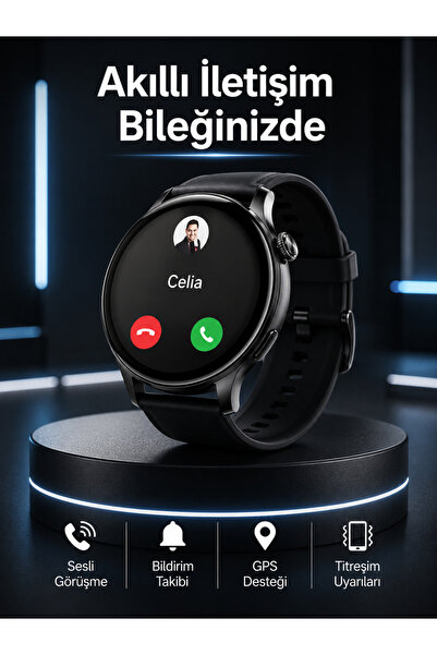 Lisinya Akıllı Saat Bildirim Görme Amoled Ekran GPS Uyumlu Sesli Görüşme -