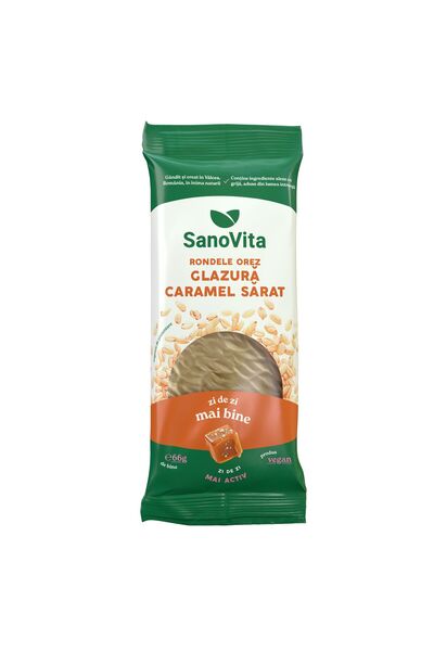 Sano Vita Bucle de orez cu glazură de caramel sărat 66g