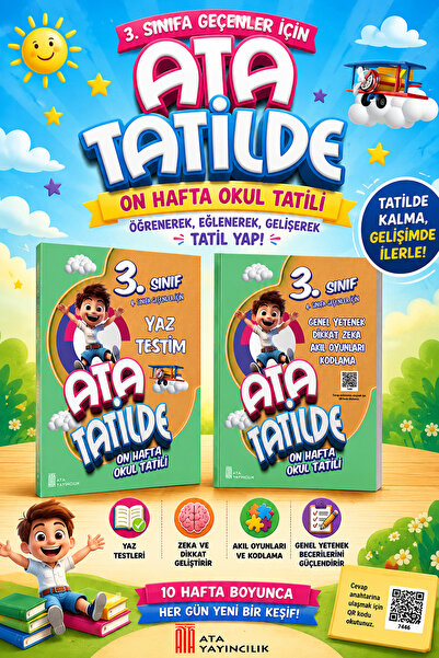Ata Yayıncılık 3.Sınıf Ata Tatilde Yaz Testim + Genel Yetenek Dikkat Zeka Akı...