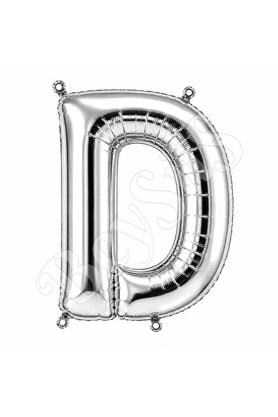 BeySüS Letter D Foil Balloon Silver Color (100 cm)