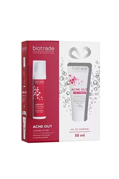 BIOTRADE Pachet Acne Out Lotiune activa 60ml + Gel de curatare Oxy Wash 50ml,