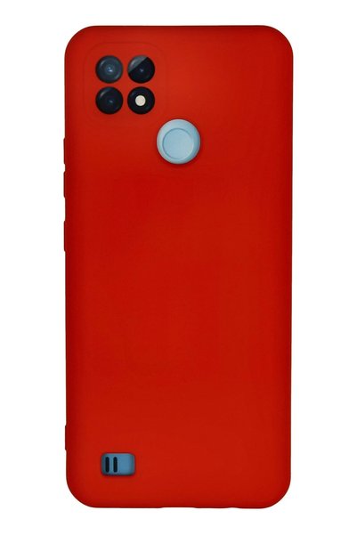 New Face حافظة ACONCEPT Realme C21 من السيليكون المخملي النانوي (145529) - أحمر