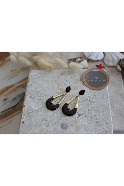 Atelier Pelin Brown Dangle Brand Earrings