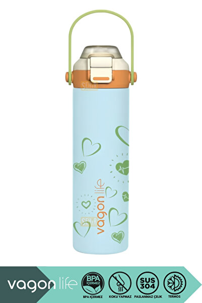 Vagonlife 600ml Yeni Koleksiyon Desenli Pipetli/Pipetsiz Kullanım Kulplu 6 Sa...