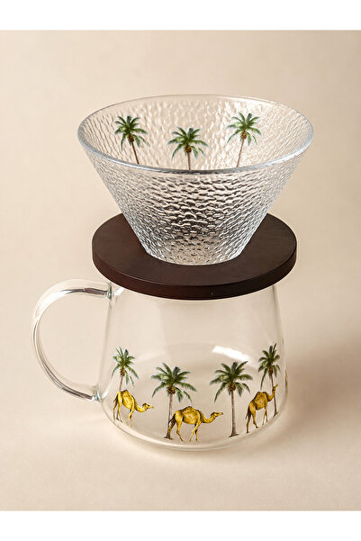 Pressia Camel and Date Palm Coffee Server and Pot, Transparent, 400 Ml, Saudi...