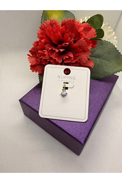 XUPING JEWELRY KUYUM SERİ 14K RENGİ ZİRKON TAŞLI ÇELİK KOLYE UCU