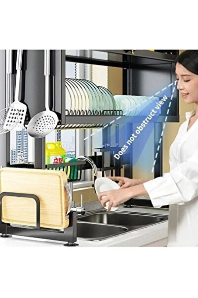 Generic Multi-Functional Kitchen Dish Rack with Storage Cabinet, Dish Drainer Organizer, Utensil Holder, Cup Holder & Cutting Board Rack