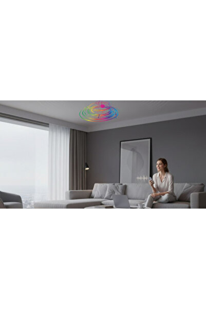 Spin SMART LED Ceiling Light with Music, 24 W, 390 x 62 mm, RGB+W