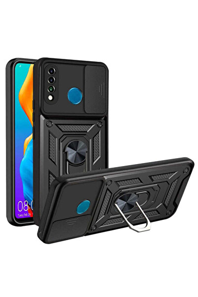 Techsuit Husă pentru Huawei P30 Lite, Seria CamShield, albastru - negru