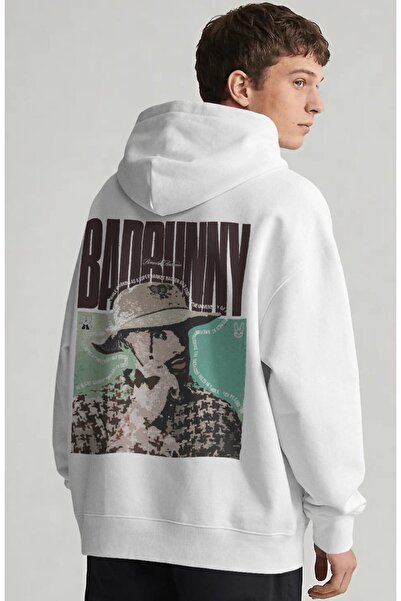 SEVBANO Bad Bunny Rapper Singer Back Printed Unisex Oversize Combed Cotton Ho...