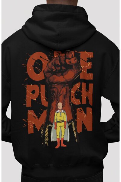 SEVBANO هودي قطني ممشط كبير الحجم للجنسين مطبوع عليه One Punch Man Anime