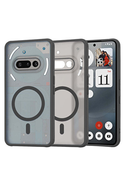 Techsuit Калъф за Nothing Phone (3a), серия HaloFrost MagSafe, черен - черен