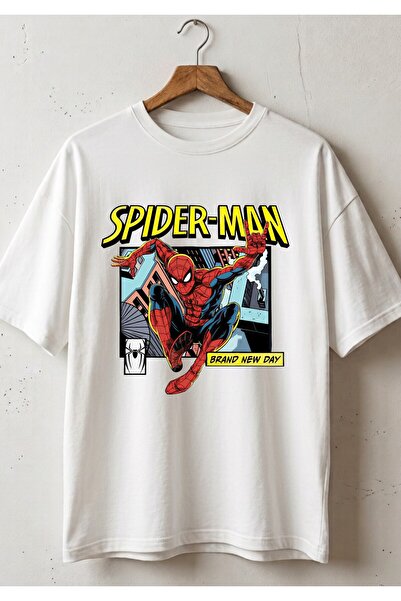 SVART WEAR Tricou unisex oversize din bumbac 100%, cu imprimeu Spider-Man Bra...
