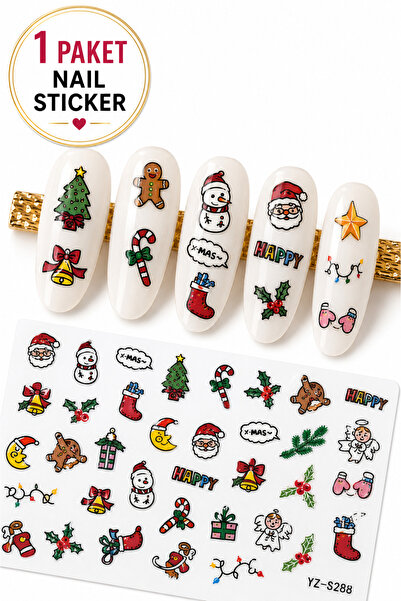 Sibelon Nail Art Sticker Kendinden Yapışkanlı Tırnak Dövmesi Takma Tırnak Süs...