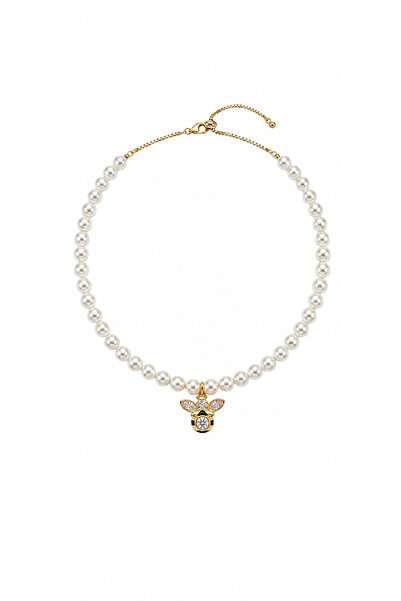 Lisse.co Special Collection Lydlia Pearl Bee Elevator Choker Steel Necklace