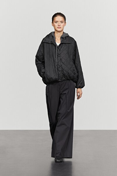 Massimo Dutti Dik yaka kapitone bomber ceket