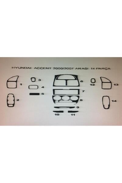 Demircioğlu Oto Aksesuar Marketi Hyundai accent 2000-2007 12-piece dashboard ...