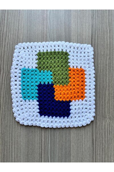 WIB TASARIM Hand-Knitted Colorful Square Bath Washcloth - Soft Textured Washc...