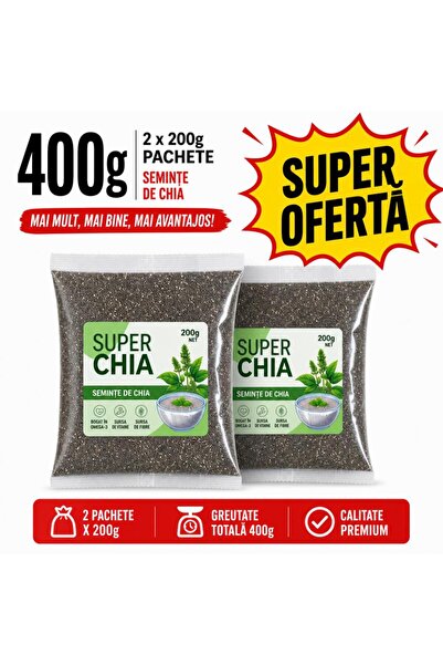 DTK Seminte de Chia 400g - 2 pac x 200g