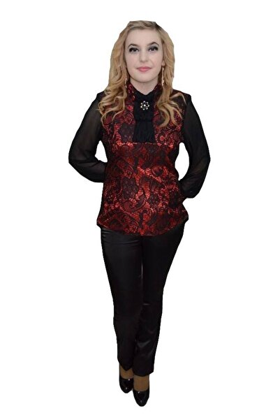 OEM Pantalon din saten lucios, nuanta de negru, talie joasa, detaliu argintiu