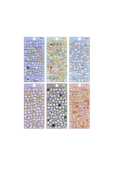 Choice1 6Pcs-B 6Pcs Kawaii Mini Animals Cartoon 3D Puffy Stickers Cute Scrapb...