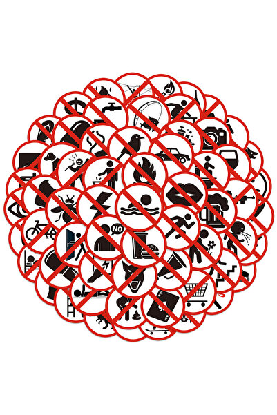 Choice 63PCS 63PCS Adorable Forbidden Icon Stickers - Playful Waterproof Deca...