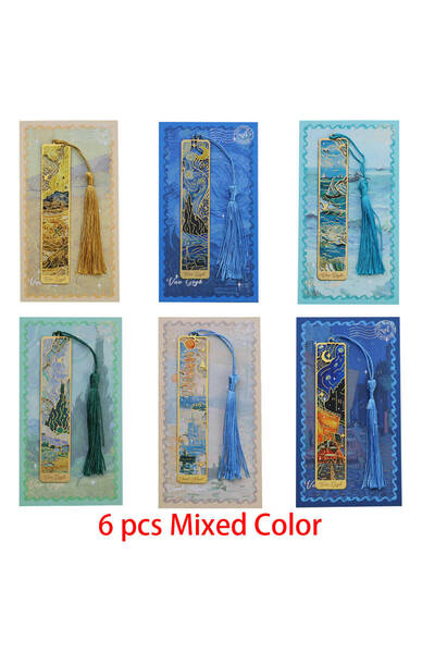 Choice3 6 pcs Mixed Color 1-6-12 Pcs Creative Metal Book Mark Vintage Oil Pai...