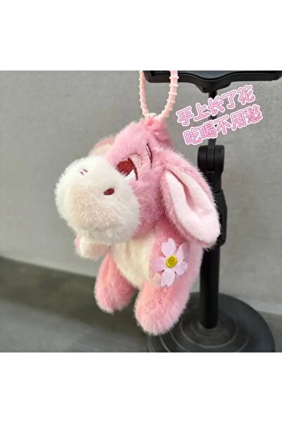 Choice A Cartoon Eeyore Donkey Pink Flower Stuffed Soft Keychain Girl Kawaii ...