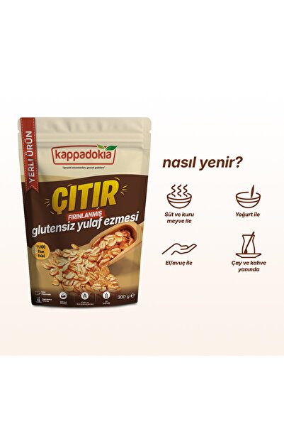 KAPPADOKİA Çıtır - Fırınlanmış GLUTENSİZ Yulaf Ezmesi 300 g