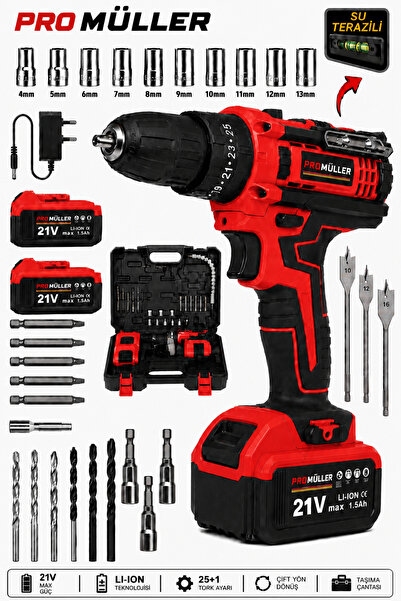Pro Müller Alman Profesyonel 5800 XR Profesyonel Darbeli Su Terazili Çift Akü...
