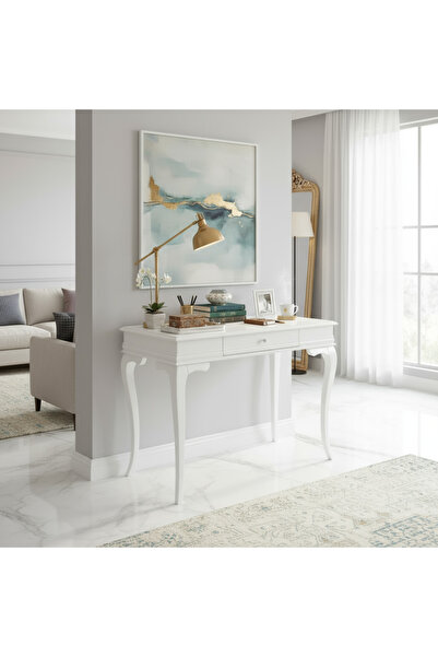 ROYS AHŞAP 80 Cm Masif Rustik Beyaz Dresuar