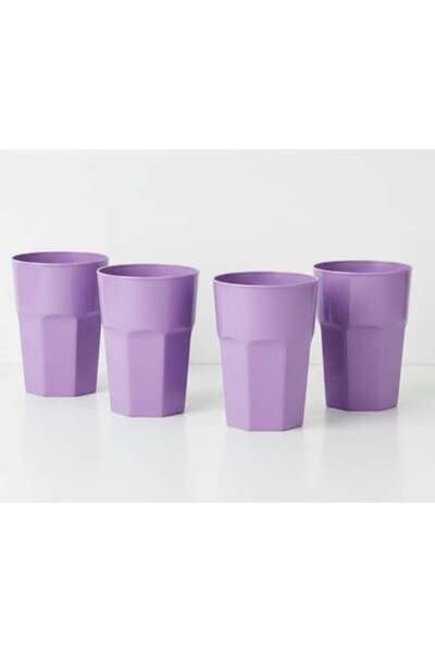 SyaMAG Set de 4 pahare din plastic durabile, reutilizabile, Syamag, mov, 330 ml