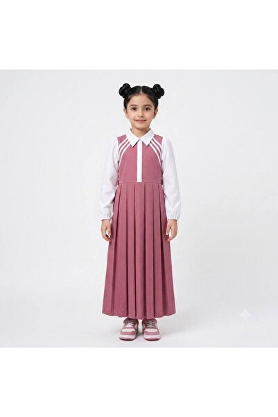 HAWRAA ABAYA مريول مدرسي وردي كامل بتصميم كلاسيكي أنيق يجمع بين البساطة واللم...
