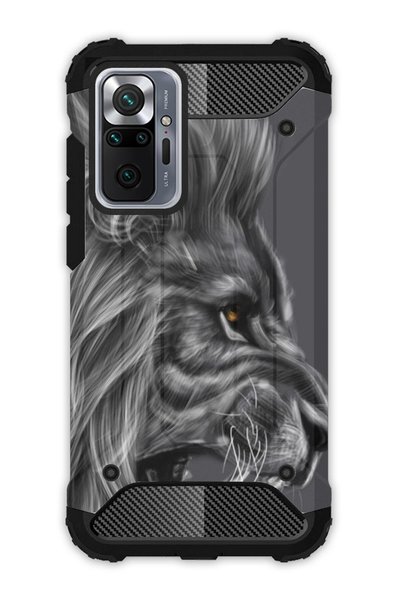 EGSTECH Redmi Note 10 Pro Case Army Tank Full Protection Anti-Shock - Black Lion