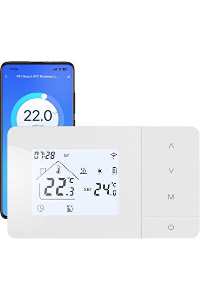 OEM Termostat de Cameră Wireless pentru Centrală pe Gaz Inteligent WI-FI Alb