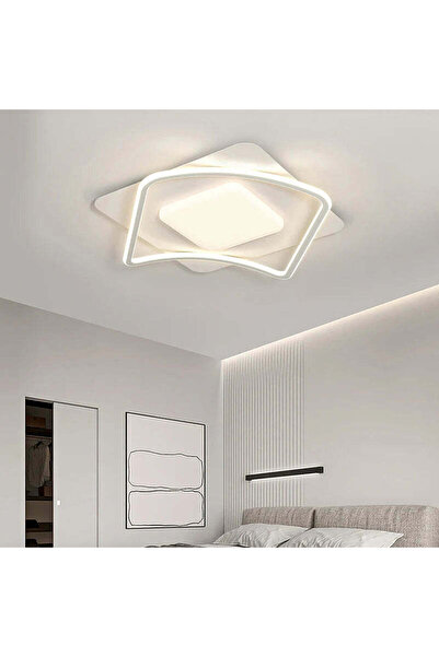 OEM Candelabru LED MODERNO 106W, 2 pătrate, Rece/Cald/Neutru, Reglabil, Alb