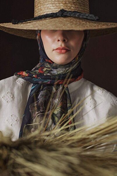 DeFacto Fresh Scarfs X Midnight Botanic Viscose Shawl I1748Ax26Sm