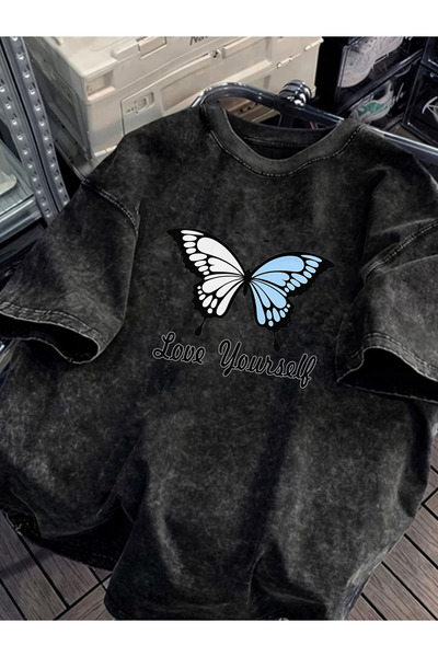 Pink Sky Unisex Oversize Vintage Washed Street Style Μόδα του δρόμου Βαμβακερ...