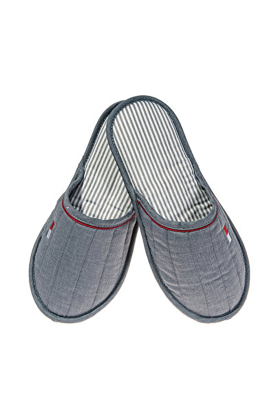Amaryllis Slippers Ανδρική υφασμάτινη παντόφλα σπιτιού, βαμβακερή, σε γκρι ρο...