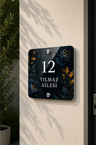 JHAAR Kişiye Özel Pleksi Kapı İsimliği – Modern & Lüks UV Baskılı Dekoratif K...