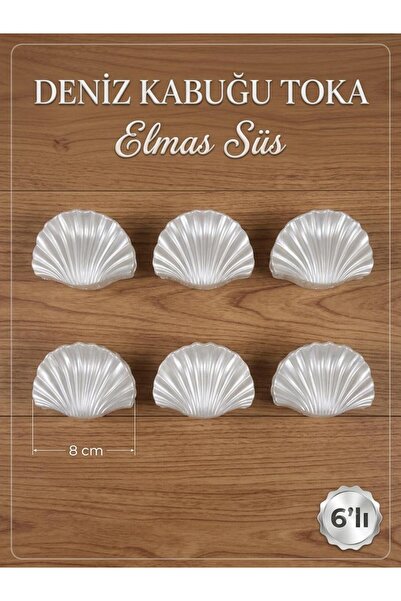 E Elmas Deniz Kabuğu Mandal Toka Büyük Boy 8CM SET {2li-4lü-6lı aşağıdan seçi...