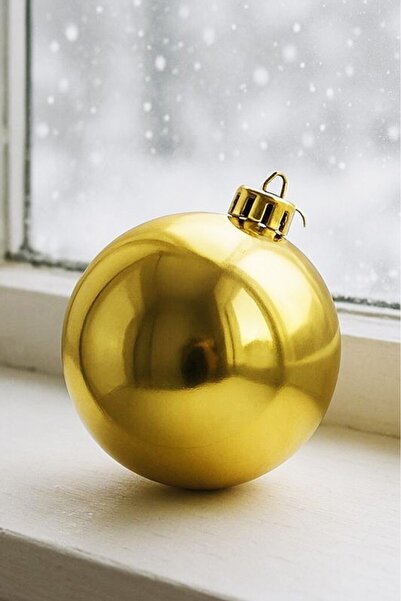 BeySüS Ornament pentru brad de Crăciun, Minge Cici Aurie Strălucitoare 20 cm