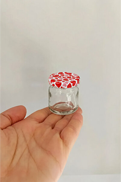 Tanemce 6 Adet 40 ml Kalpli Metal Kapaklı Şeffaf Numune Mama Ek Gıda Şekerleme Reçellik Küçük Cam Kavanoz