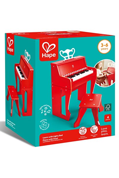 Hape Pian si scaun din lemn, Hape, Rosu