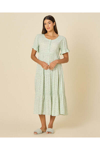REDTAG Women Green Allover Printed Nightgown