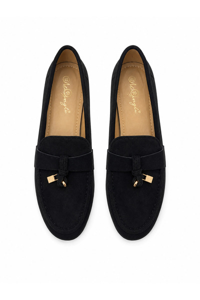 Eloré Classic Black Suede Loafers