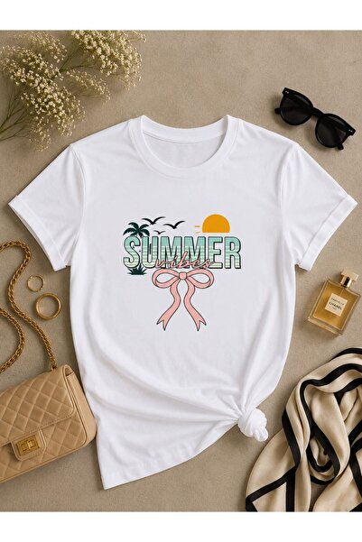 3S MODA Women's Basic Summer Digital Printed T-Shirt