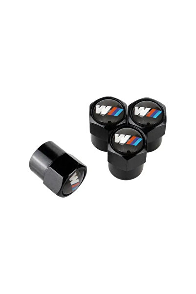 GARDENAUTO M/// Logo Bmw Aluminum Cover 4 Pcs Valve Cover (Black)