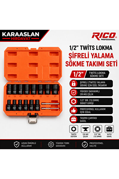 Rico 1/2 Twits Lokma Şifreli Yalama Sökme Takımı Seti