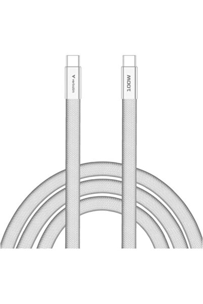 Verbatim Καλώδιο USB 2.0 USB-C Αρσενικό - USB-C 100W PD Λευκό 1.2μ 30277
